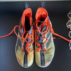 Kids Athletic Shoes - Orange and Black baseball turf shoes size 6